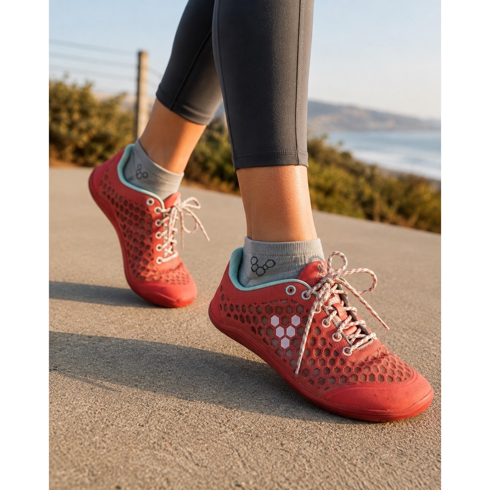 Vivobarefoot Stealth II Barefoot Running Shoes Minimalist Coral‎ Mesh 5